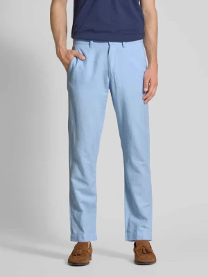 Spodnie lniane o kroju regular fit z zapięciem na guzik i zamek błyskawiczny Polo Ralph Lauren