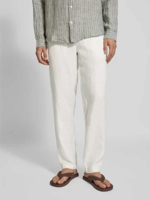 Spodnie lniane o kroju regular fit ze szlufkami na pasek model ‘Pandrup’ casual friday