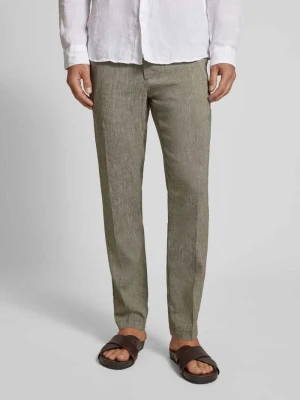 Spodnie lniane o kroju regular tapered fit z tunelem model ‘Kane’ Boss