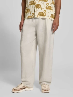 Spodnie lniane o kroju relaxed fit z czystego lnu JAKE*S STUDIO MEN