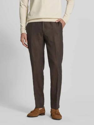 Spodnie lniane o kroju slim fit z tunelem model 'Sake' JOOP! Collection