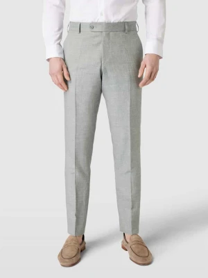 Spodnie lniane o kroju straight fit w kant ATELIER TORINO