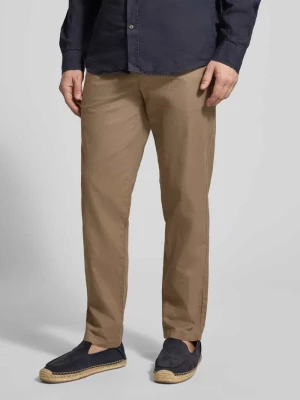 Spodnie lniane o kroju straight fit z elastycznym pasem model ‘Barton’ Matinique