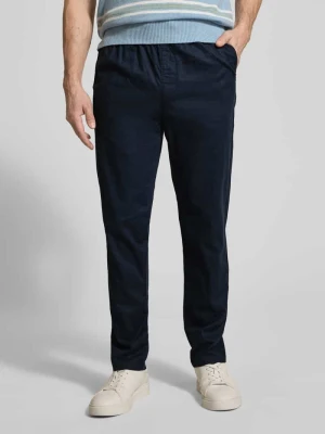 Spodnie lniane o kroju straight fit z elastycznym pasem model ‘Barton’ Matinique
