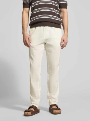 Spodnie z lnu o kroju straight fit z elastycznym pasem Model 'Barton' Matinique