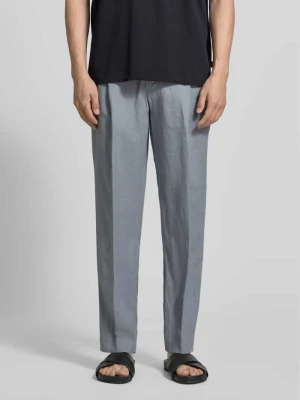 Spodnie lniane o kroju straight fit z kantami JAKE*S STUDIO MEN