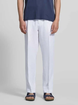 Spodnie lniane o kroju straight fit z kantami JAKE*S STUDIO MEN