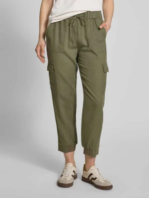 Spodnie lniane o kroju tapered fit z kieszeniami cargo model ‘Lava’ FREE/QUENT