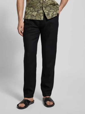 Spodnie lniane o kroju tapered fit z zakładką w pasie model ‘OSBY JOGGER’ Marc O'Polo