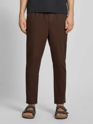 Spodnie lniane o kroju tapered z mieszanki bawełny i lnu model 'LINUS' Only & Sons