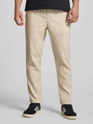Spodnie lniane o kroju tapered z mieszanki bawełny i lnu model 'LINUS' Only & Sons