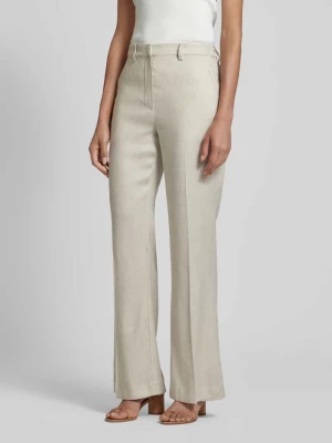 Spodnie lniane rozkloszowane z elastycznym pasem model ‘Ria Miranda’ MOS MOSH