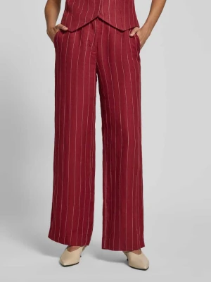 Spodnie lniane w kroju wide fit z dodatkiem wiskozy model 'Claritte' MSCH Copenhagen