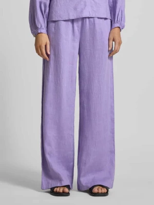 Spodnie lniane z elastycznym pasem Emily Van den Bergh