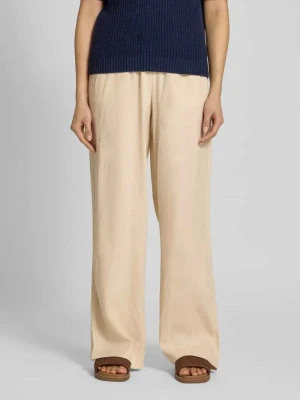 Spodnie lniane z elastycznym pasem model ‘FLAXY’ YAS