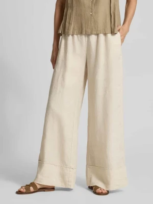 Spodnie lniane z elastycznym pasem model 'FLORA' Stefanel