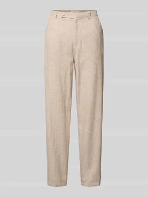 Spodnie lniane z francuskimi wpuszczanymi kieszeniami model 'lavasi' FREE/QUENT