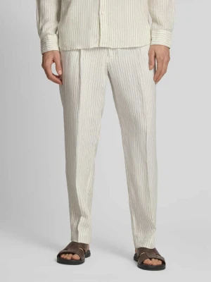 Spodnie lniane z kantami i wpuszczanymi kieszeniami JAKE*S STUDIO MEN