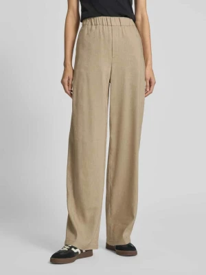 Spodnie lniane z prostą nogawką i elastycznym pasem model ‘CONSIDER’ drykorn