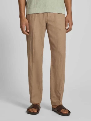 Spodnie lniane z prostymi nogawkami z tunelem model 'LEROY' Selected Homme