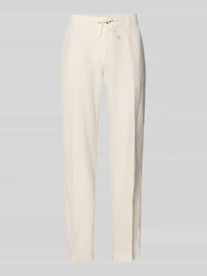 Spodnie lniane z prostymi nogawkami z tunelem model 'LEROY' Selected Homme