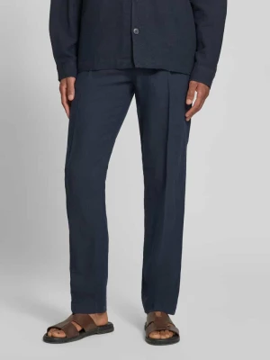Spodnie lniane z prostymi nogawkami z tunelem model 'LEROY' Selected Homme