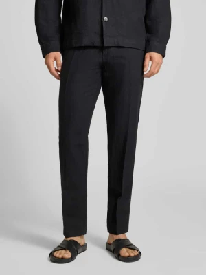 Spodnie lniane z prostymi nogawkami z tunelem model 'LEROY' Selected Homme