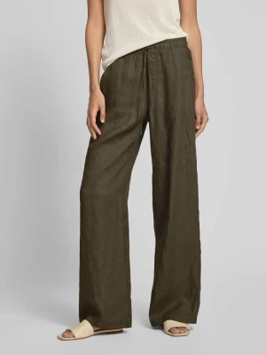 Spodnie lniane z szeroką nogawką i elastycznym pasem model ‘Mileni’ Opus