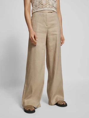 Spodnie lniane z szeroką nogawką i tkanym wzorem Jake*s Collection