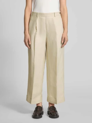 Spodnie lniane z szeroką, skróconą nogawką model ‘YAITLEE’ Lauren Ralph Lauren