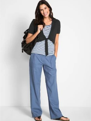 Spodnie lniane z szerokimi nogawkami bonprix