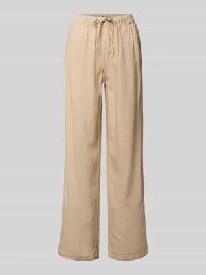 Spodnie lniane z szerokimi nogawkami z elastycznym pasem model 'GOA' Only