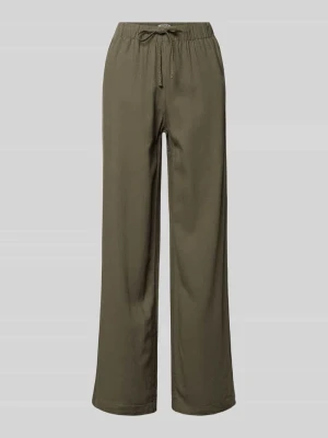 Spodnie lniane z szerokimi nogawkami z elastycznym pasem model 'GOA' Only