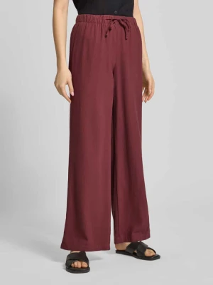 Spodnie lniane z szerokimi nogawkami z elastycznym pasem model 'GOA' Only