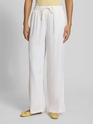 Spodnie lniane z szerokimi nogawkami z elastycznym pasem model 'GOA' Only
