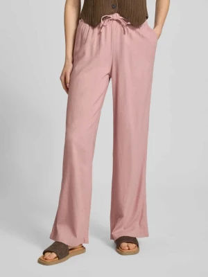 Spodnie lniane z szerokimi nogawkami z elastycznym pasem model 'GOA' Only