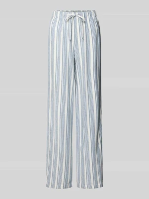 Spodnie lniane z szerokimi nogawkami z elastycznym pasem model 'GOA' Only