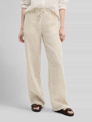 Spodnie lniane z szerokimi nogawkami z tunelem Marc O'Polo