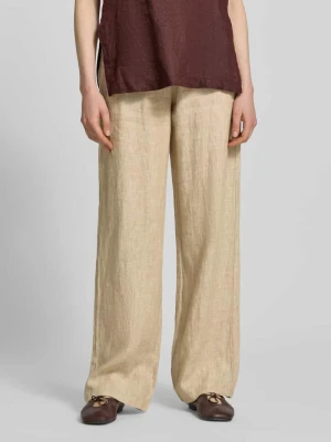 Spodnie lniane z wiązanym paskiem model 'Chiara Belt' MAC