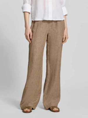 Spodnie lniane z wiązanym paskiem model 'Chiara' MAC