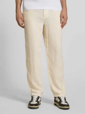 Spodnie lniane z wiązanym paskiem model 'KARL MYKONOS' jack & jones