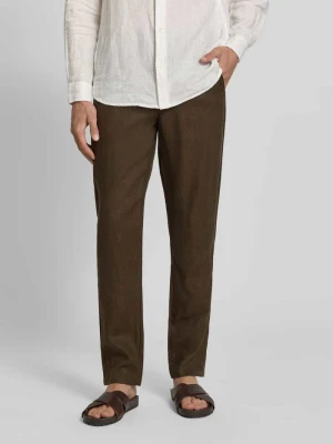 Spodnie lniane z wpuszczanymi kieszeniami model 'Pandrup' casual friday