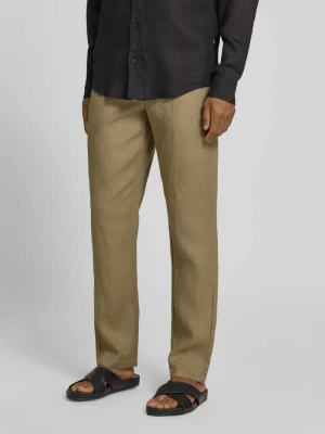 Spodnie lniane z wpuszczanymi kieszeniami model 'Pandrup' casual friday