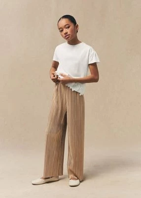 Spodnie o prostym kroju w metalicznym kolorze Mango Kids