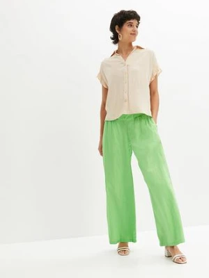 Spodnie Marlena z przewiewnej mieszanki lnu bonprix