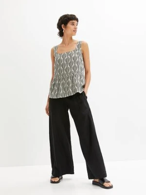 Spodnie Marlena z przewiewnej mieszanki lnu bonprix