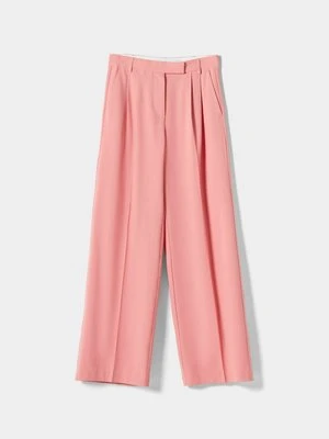 Spodnie materiałowe Bershka jasnoróżowy