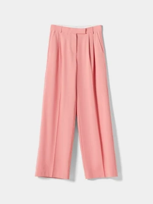 Spodnie materiałowe Bershka jasnoróżowy