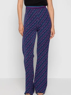 Spodnie materiałowe Diane Von Furstenberg niebieski