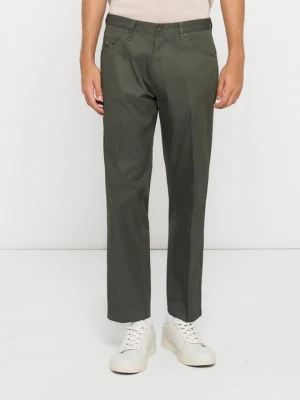Spodnie materiałowe Emporio Armani ciemnozielony
